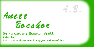 anett bocskor business card